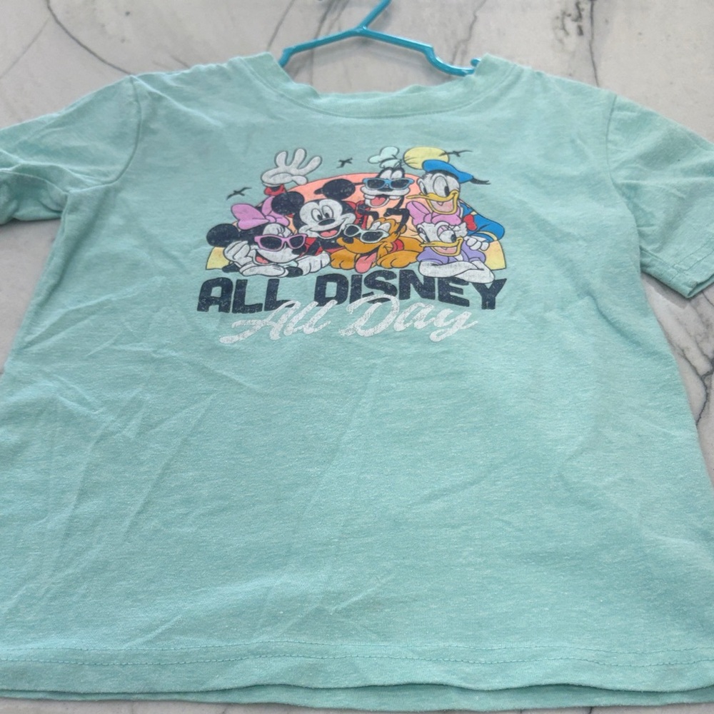 Disney Kids Tee - Light Green with Character Print